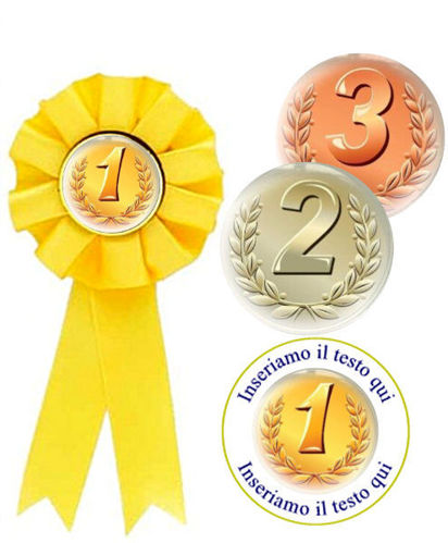 Immagine di COCCARDA GIALLO 1º/2º/3º - Art. 7474Y