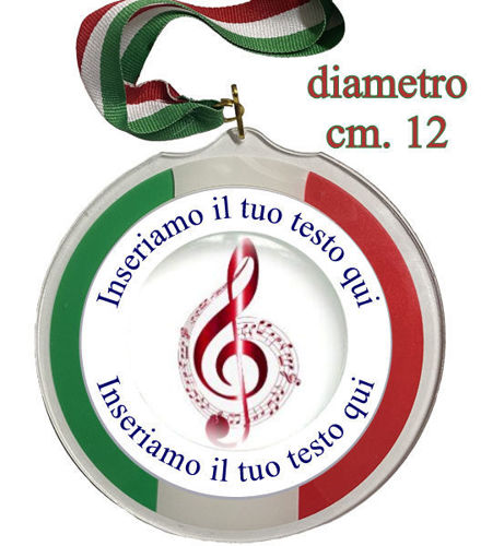 Immagine di MEDAGLIONE IN PLEX MUSICA Ø mm. 120