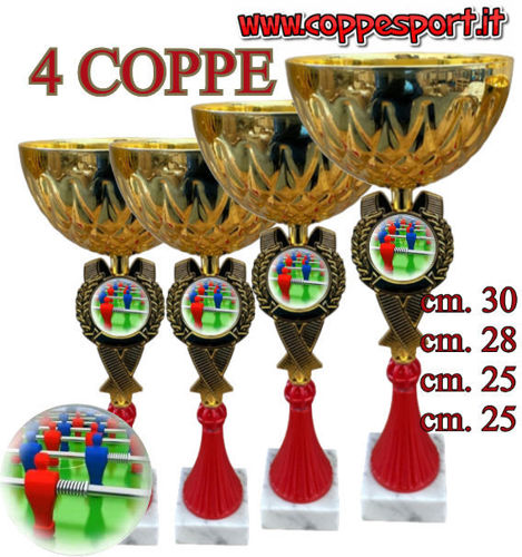 Immagine di SERIE 4 COPPE CALCIOBALILLA - Art. 452/S4