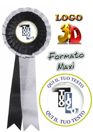 Immagine di COCCARDA NERO/BIANCO MAXI - Art. 7423WBK