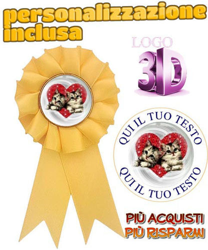 Immagine di MINI COCCARDA GIALLO GATTI - Art. 7474Y